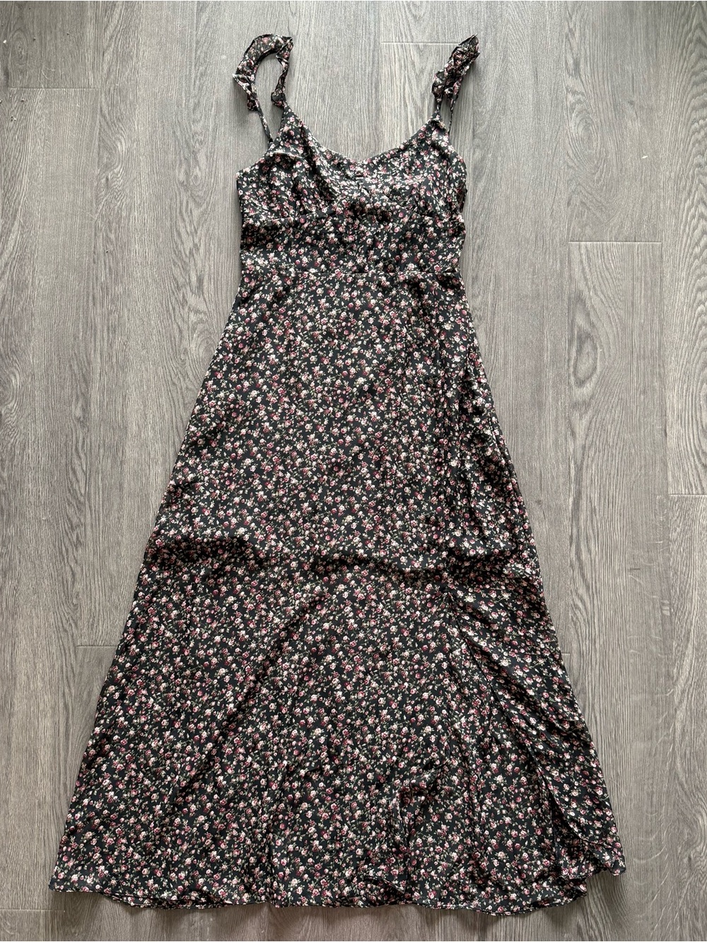 Floral Black Maxi Summer Dress